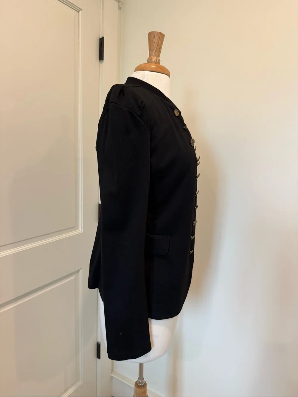 Black Military-Style Women's Jacket
